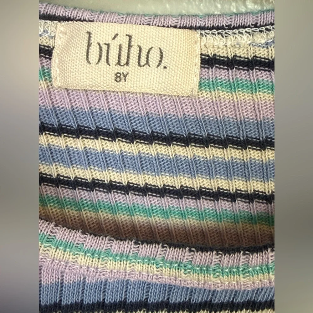 Buho. Tank Top Girl’s 8 8Y Ruffled Sleeveless Ribbed Striped Spring Summer